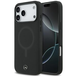 Mercedes Plain Smooth Leather MagSafe Case for iPhone 17 Pro Max - Blackeng