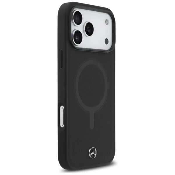Mercedes Plain Smooth Leather MagSafe Case for iPhone 17 Pro Max - Blackeng