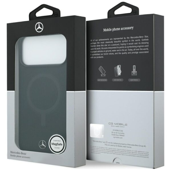 Mercedes Plain Smooth Leather MagSafe Case for iPhone 17 Pro Max - Blackeng