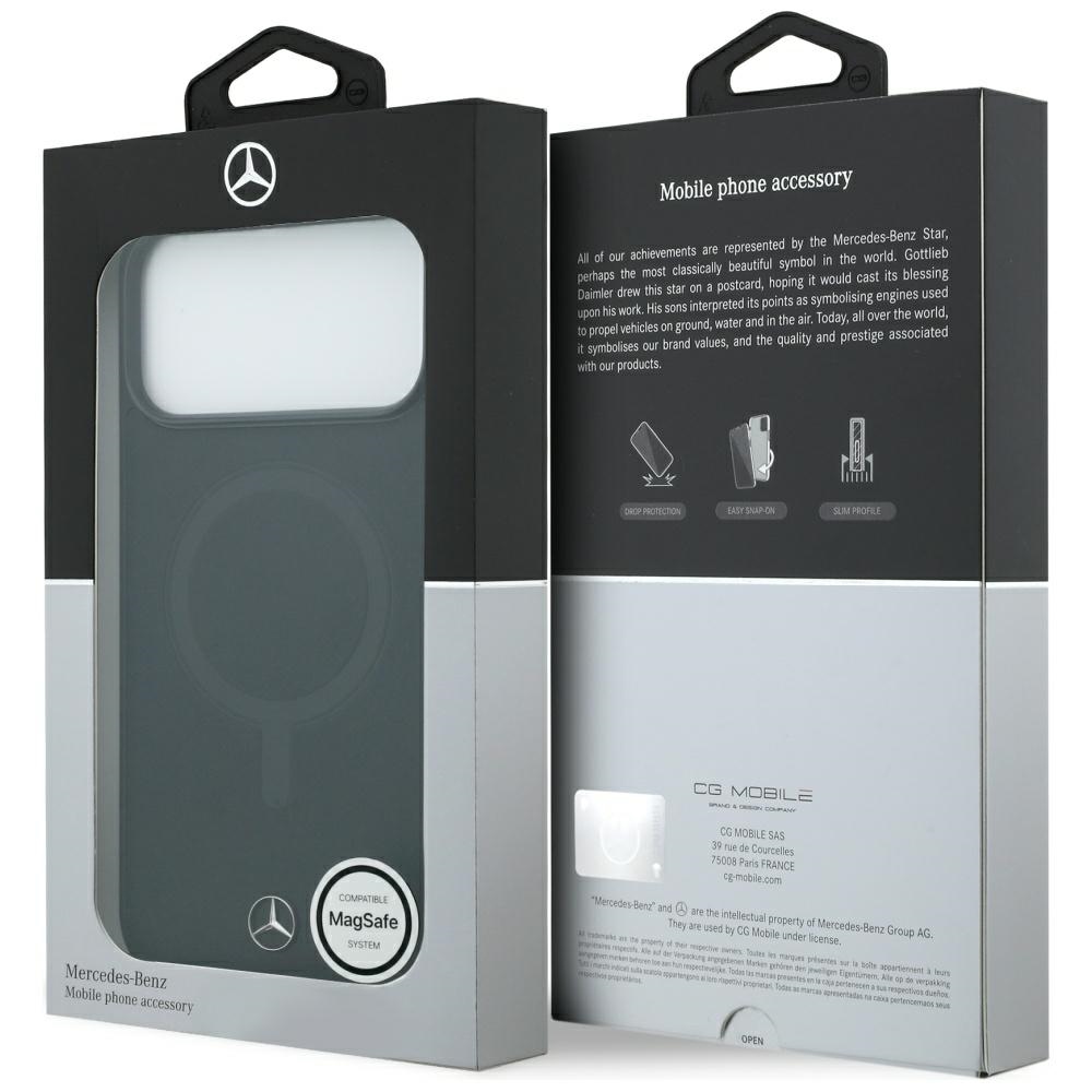 Mercedes Plain Smooth Leather MagSafe Case for iPhone 17 Pro Max - Blackeng