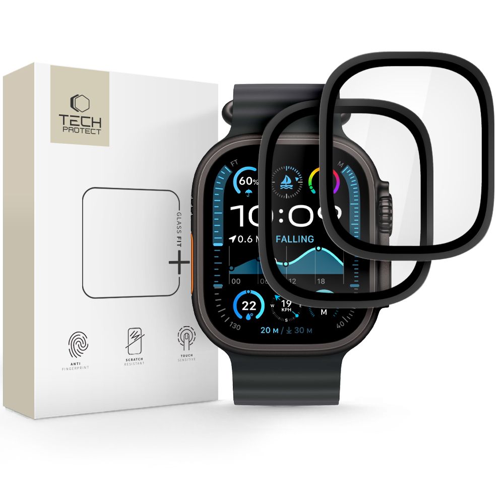 Tech-Protect Glass Ring 2-pack for Apple Watch Ultra 49mm - Blackeng