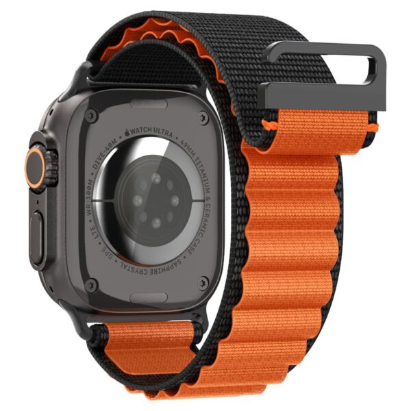 Spigen WBF1 Strap for Apple Watch 44 / 45 / 46 / 49 mm - Black and Orangeeng