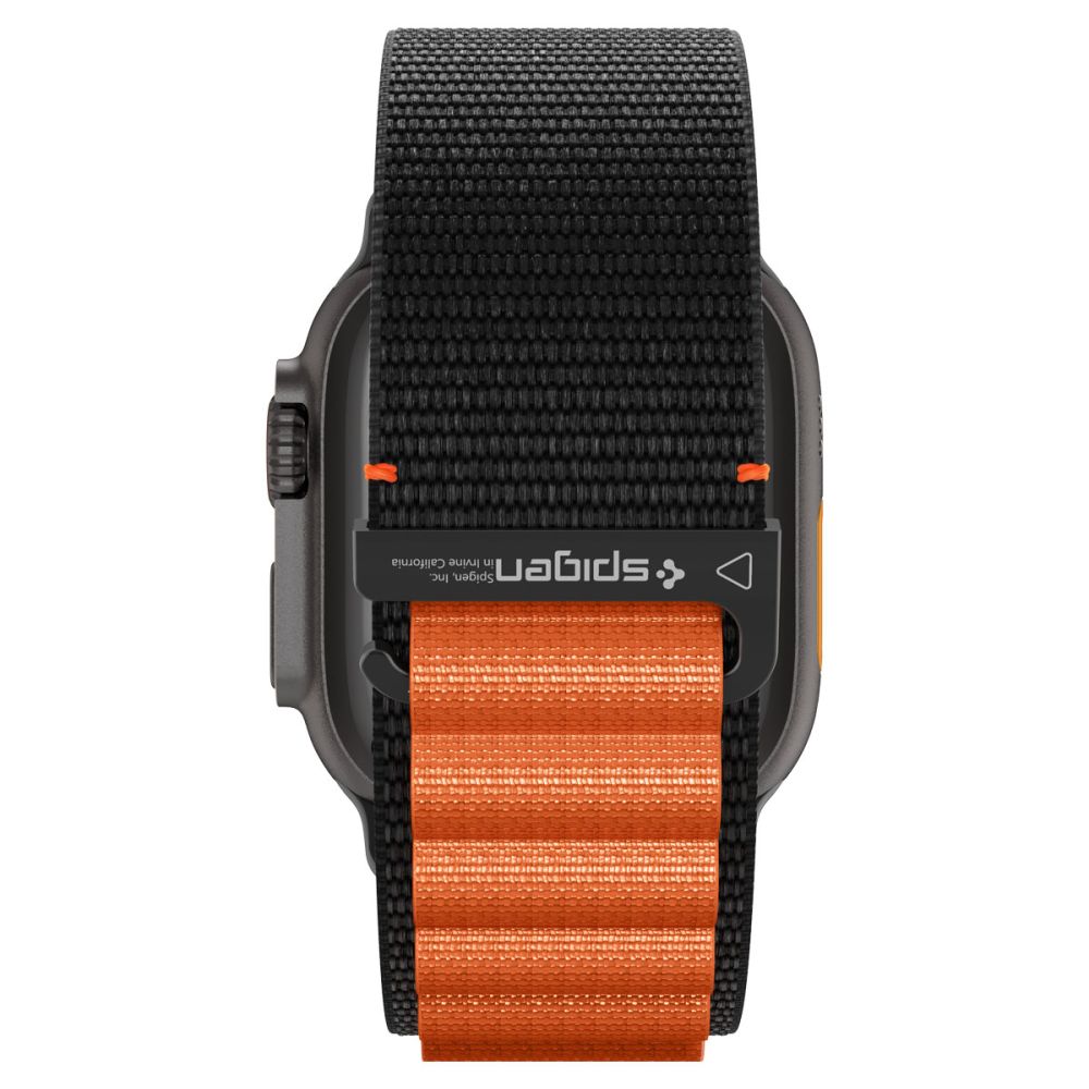 Spigen WBF1 Strap for Apple Watch 44 / 45 / 46 / 49 mm - Black and Orangeeng