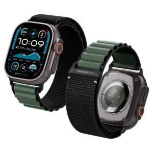 Strap Spigen WBF1 Strap for Apple Watch 44 / 45 / 46 / 49 mm - Black and Greeneng