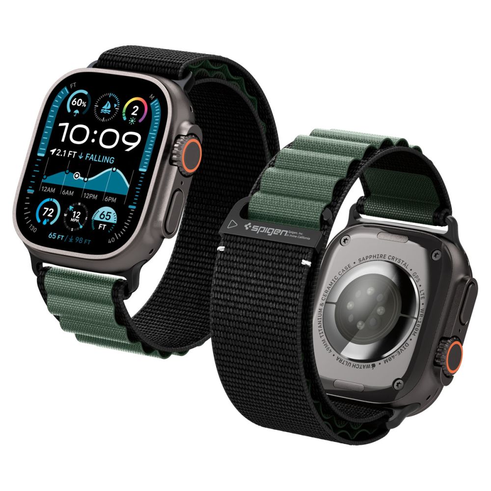 Strap Spigen WBF1 Strap for Apple Watch 44 / 45 / 46 / 49 mm - Black and Greeneng