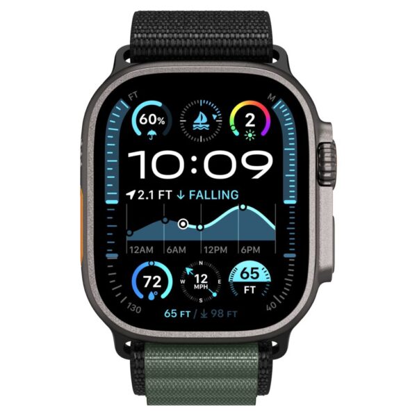 Strap Spigen WBF1 Strap for Apple Watch 44 / 45 / 46 / 49 mm - Black and Greeneng