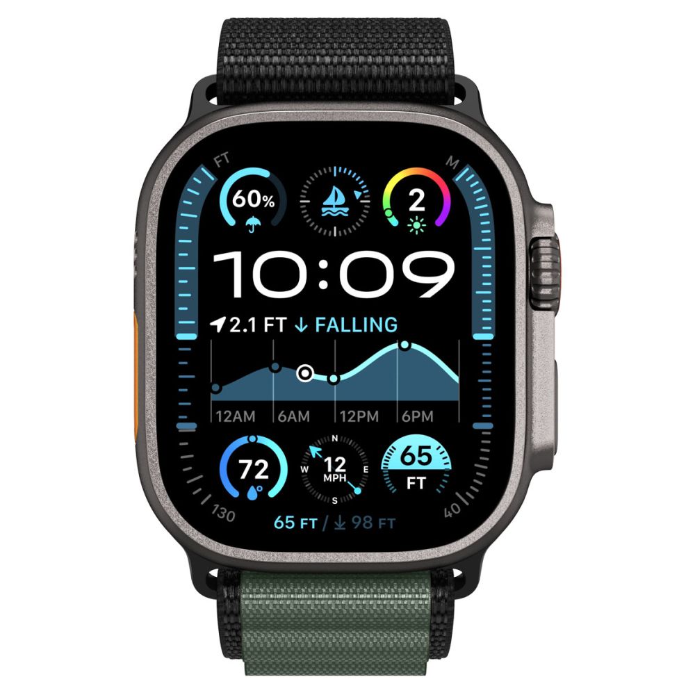 Strap Spigen WBF1 Strap for Apple Watch 44 / 45 / 46 / 49 mm - Black and Greeneng