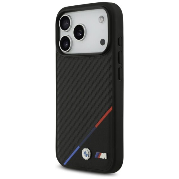 BMW M Carbon Tricolor Line MagSafe Case for iPhone 17 Pro - Blackeng