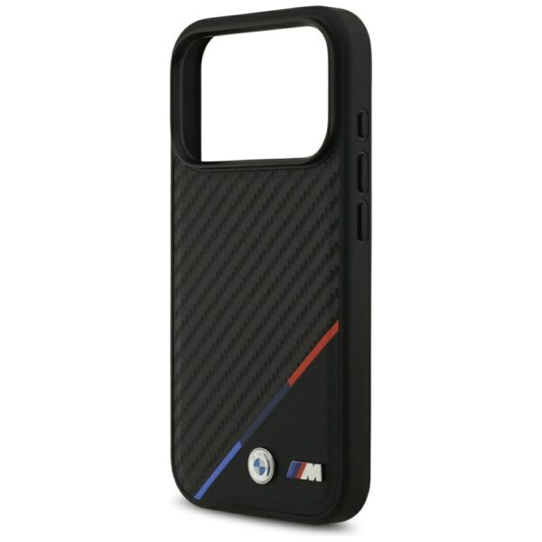 BMW M Carbon Tricolor Line MagSafe Case for iPhone 17 Pro - Blackeng