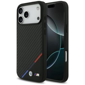BMW M Carbon Tricolor Line MagSafe Case for iPhone 17 Pro Max - Blackeng
