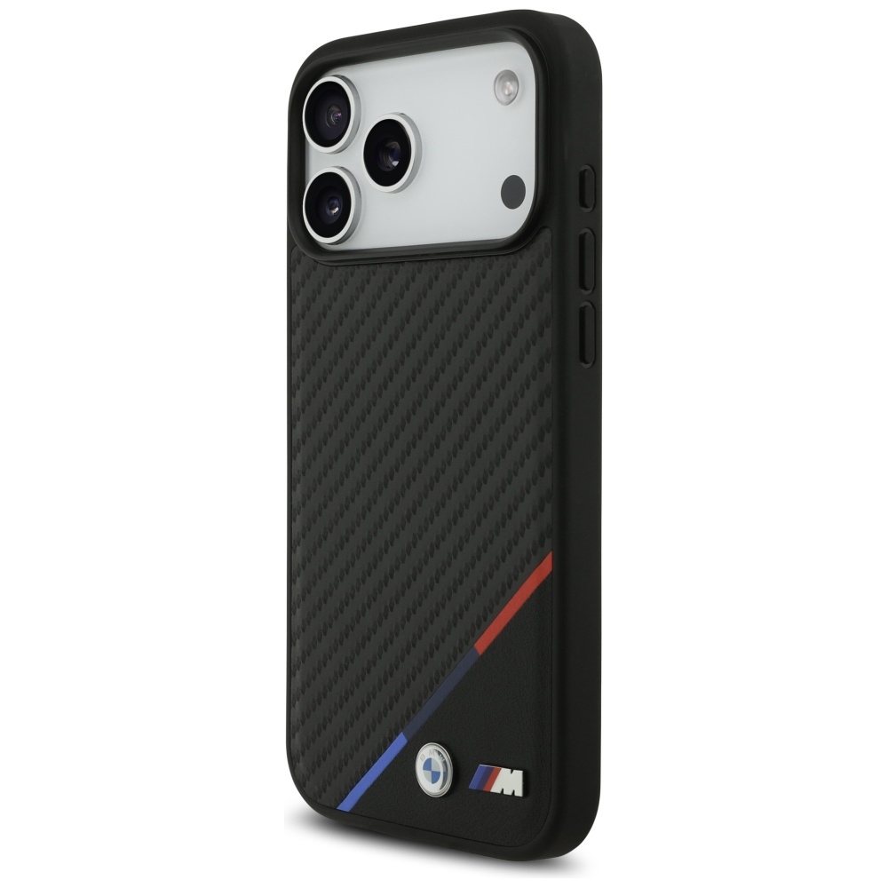 BMW M Carbon Tricolor Line MagSafe Case for iPhone 17 Pro Max - Blackeng