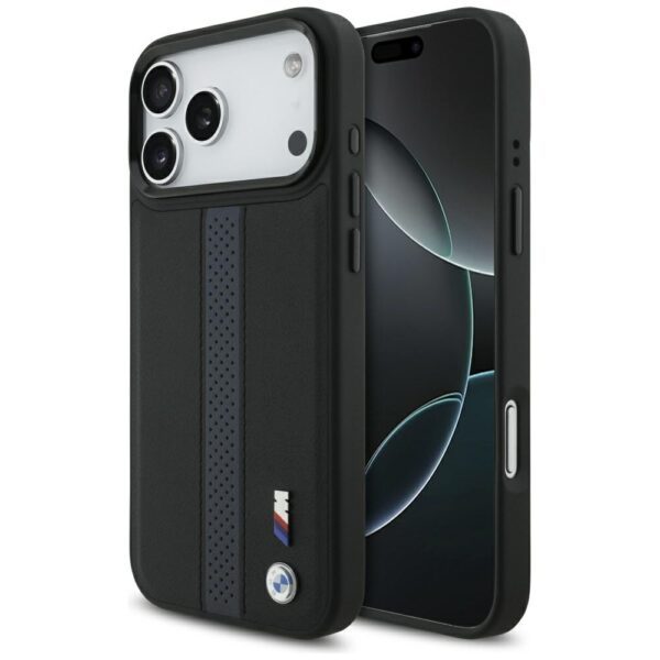 BMW M Perforated Stripe Logo MagSafe Case for iPhone 17 Pro Max - Blueeng