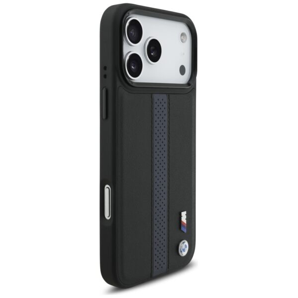 BMW M Perforated Stripe Logo MagSafe Case for iPhone 17 Pro Max - Blueeng