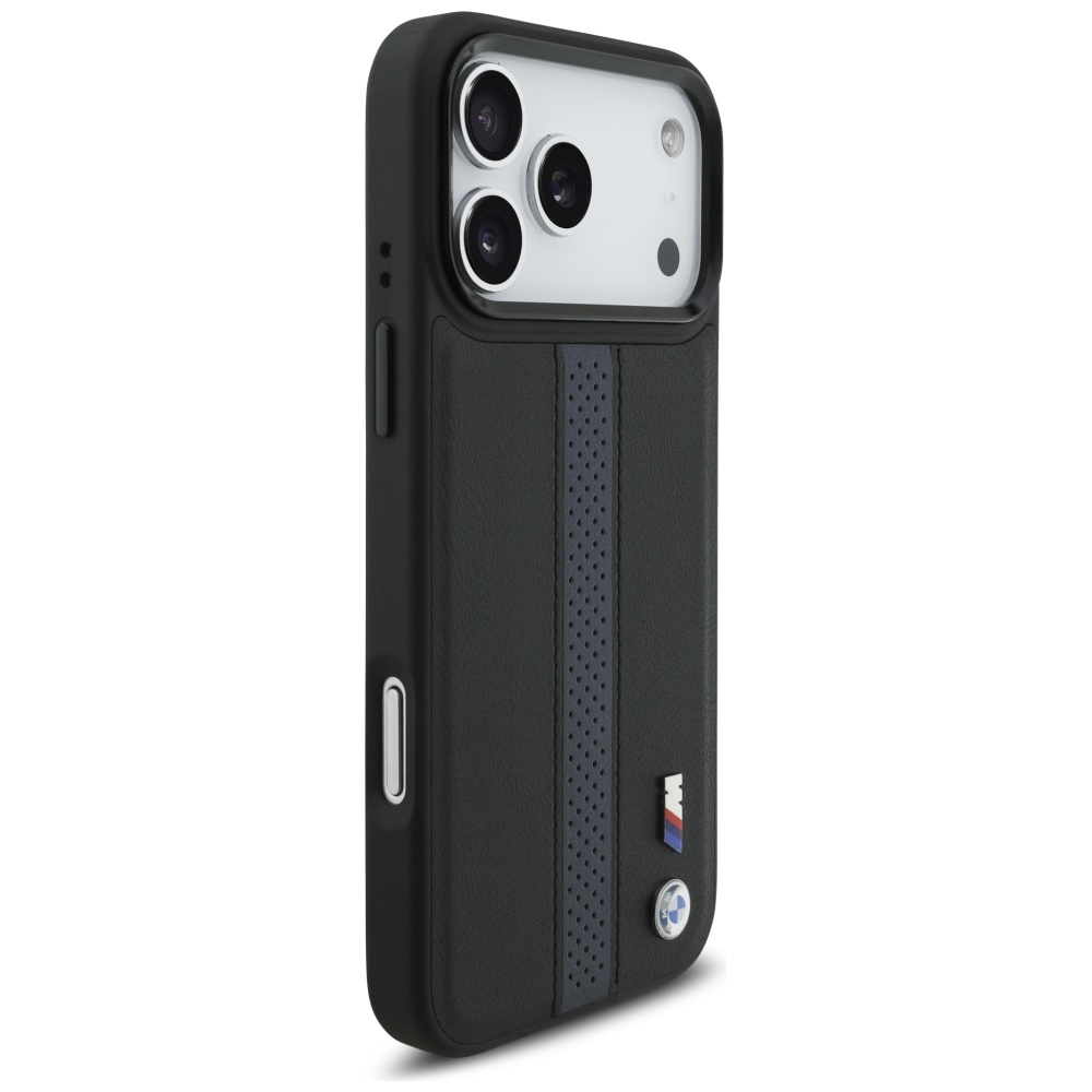 BMW M Perforated Stripe Logo MagSafe Case for iPhone 17 Pro Max - Blueeng