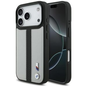 BMW M Perforated Stripe Logo MagSafe Case for iPhone 17 Pro - Grayeng