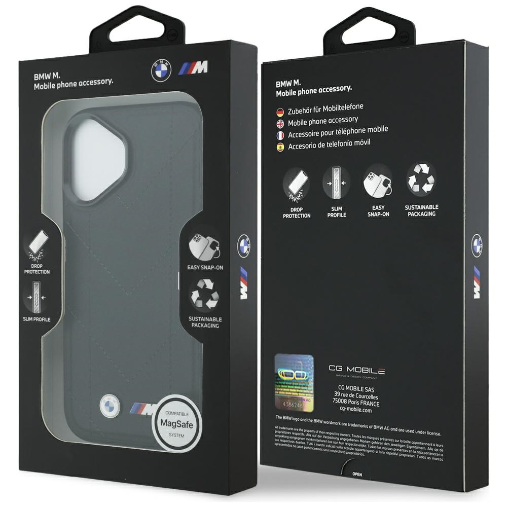 BMW M Quilted Logo MagSafe iPhone 17 Case - Blackeng