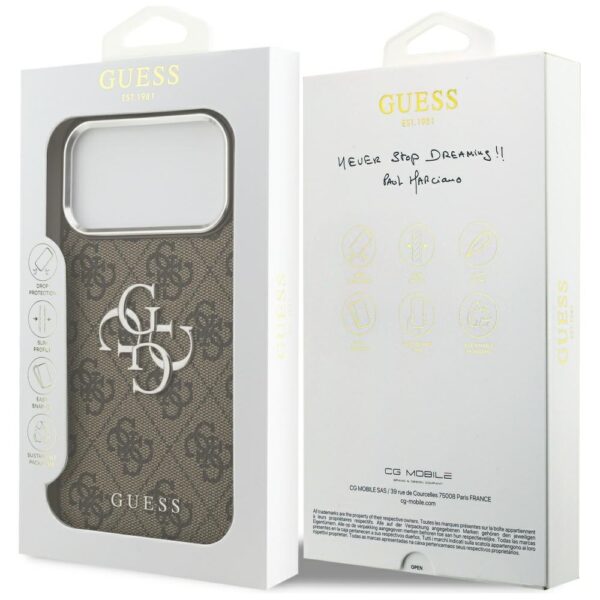 Guess 4G Big 4G Classic Logo Case for iPhone 17 Pro Max Brown - Silvereng