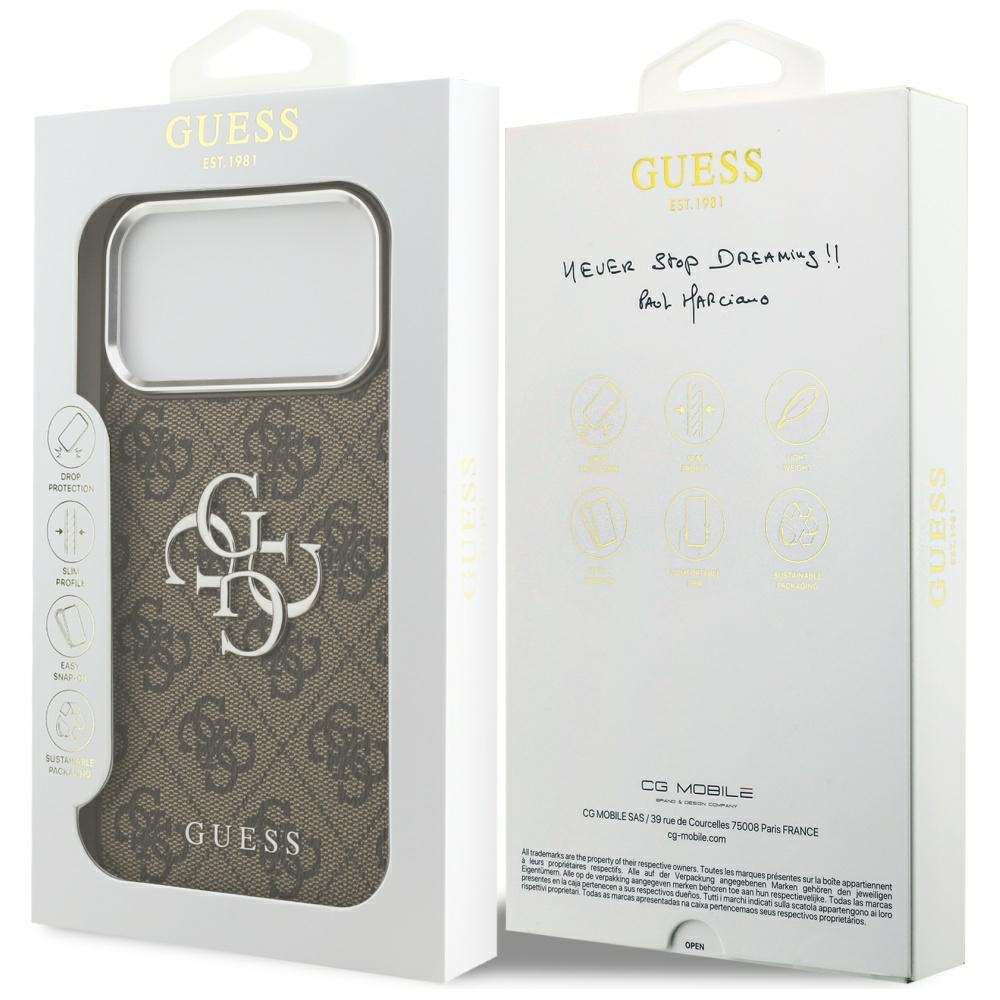 Guess 4G Big 4G Classic Logo Case for iPhone 17 Pro Max Brown - Silvereng