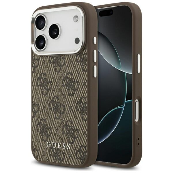 Guess 4G Classic Logo MagSafe Case for iPhone 17 Pro Max - Browneng