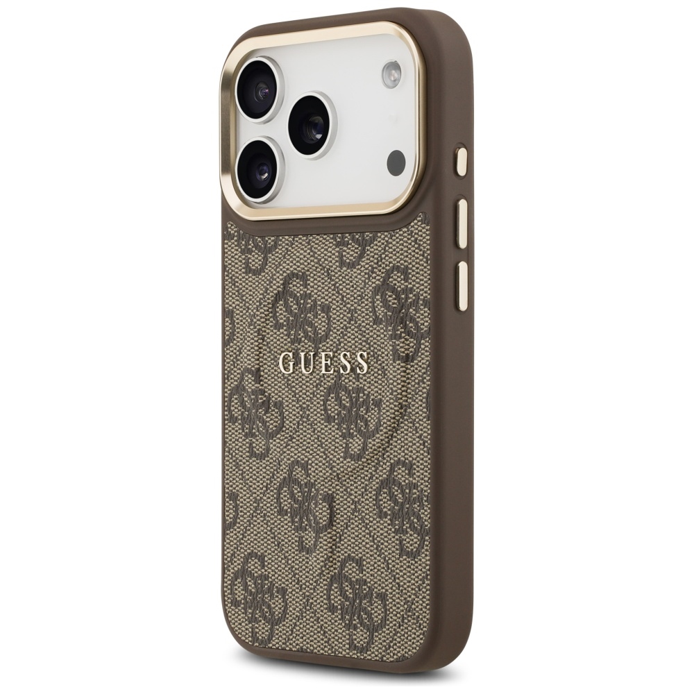 Guess 4G PU Classic Logo MagSafe Case for iPhone 17 Pro - Browneng