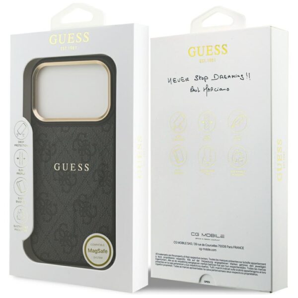 Etui Guess 4G PU Classic Logo MagSafe na iPhone 17 Pro - czarnepol