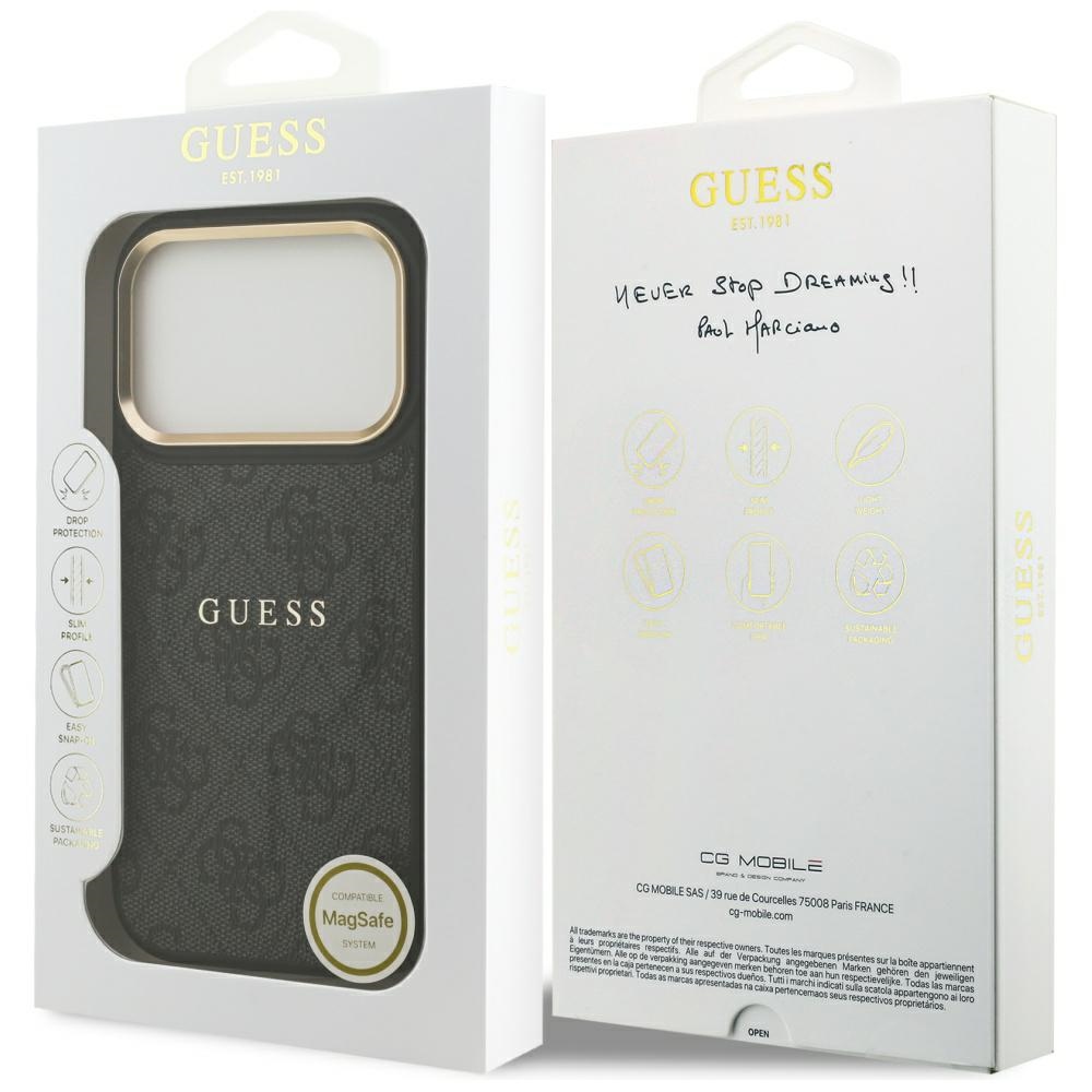 Etui Guess 4G PU Classic Logo MagSafe na iPhone 17 Pro - czarnepol