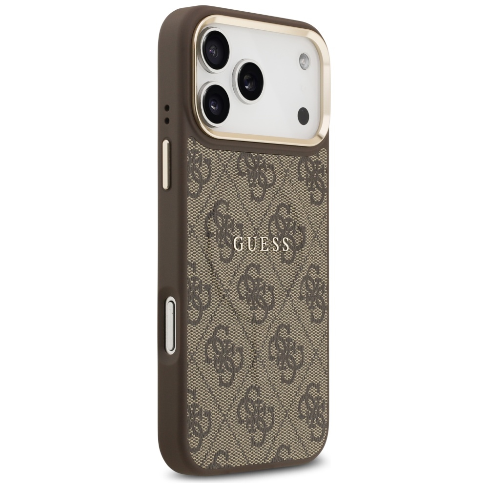 Guess 4G PU Classic Logo MagSafe Case for iPhone 17 Pro Max - Browneng