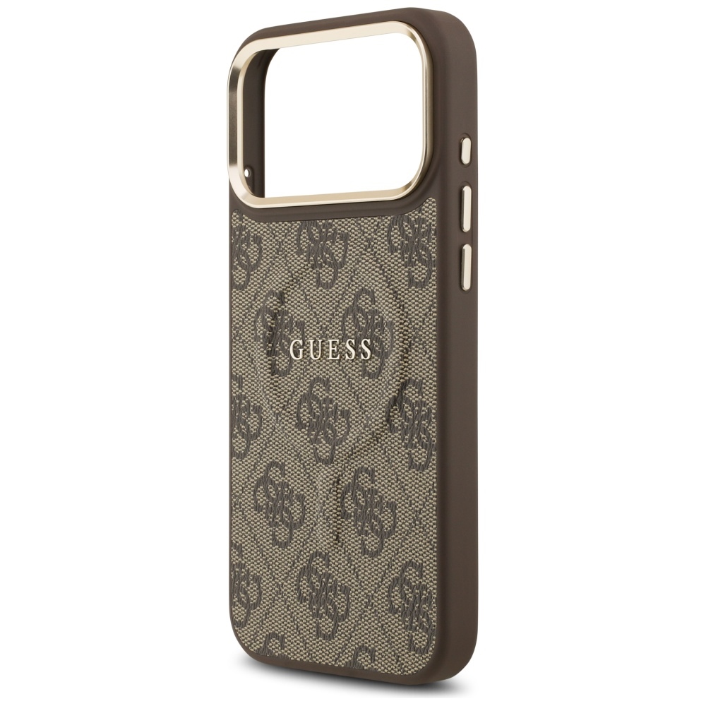 Guess 4G PU Classic Logo MagSafe Case for iPhone 17 Pro Max - Browneng