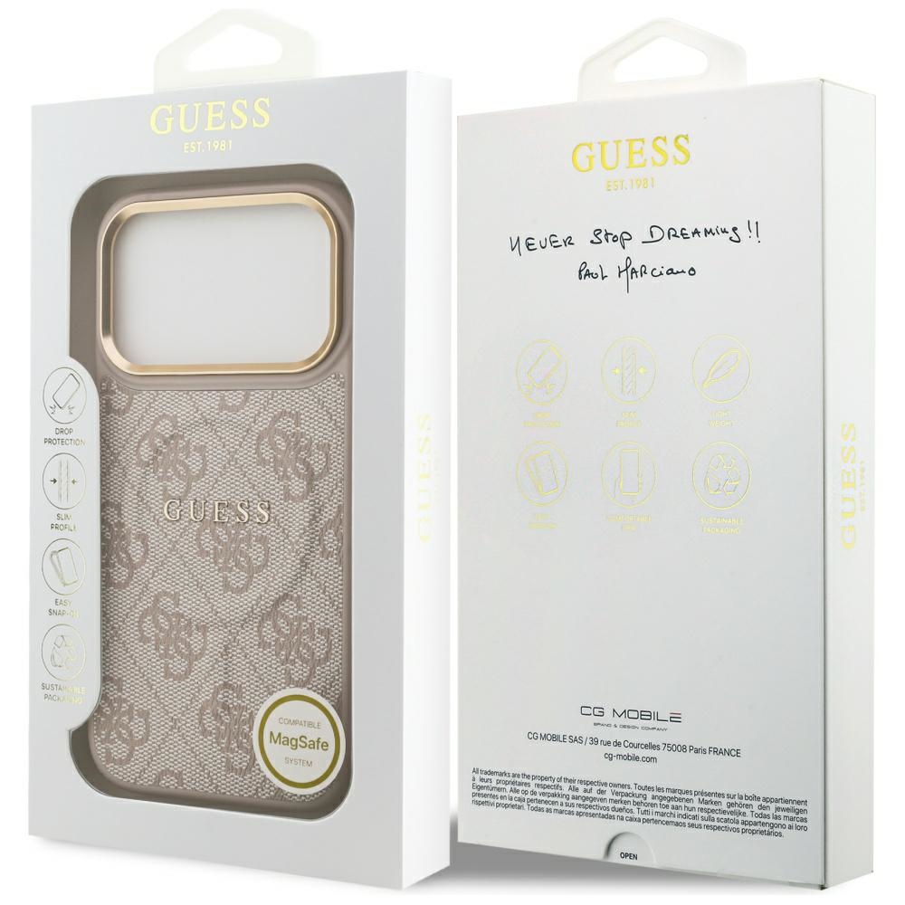 Guess 4G PU Classic Logo MagSafe Case for iPhone 17 Pro - Pinkeng