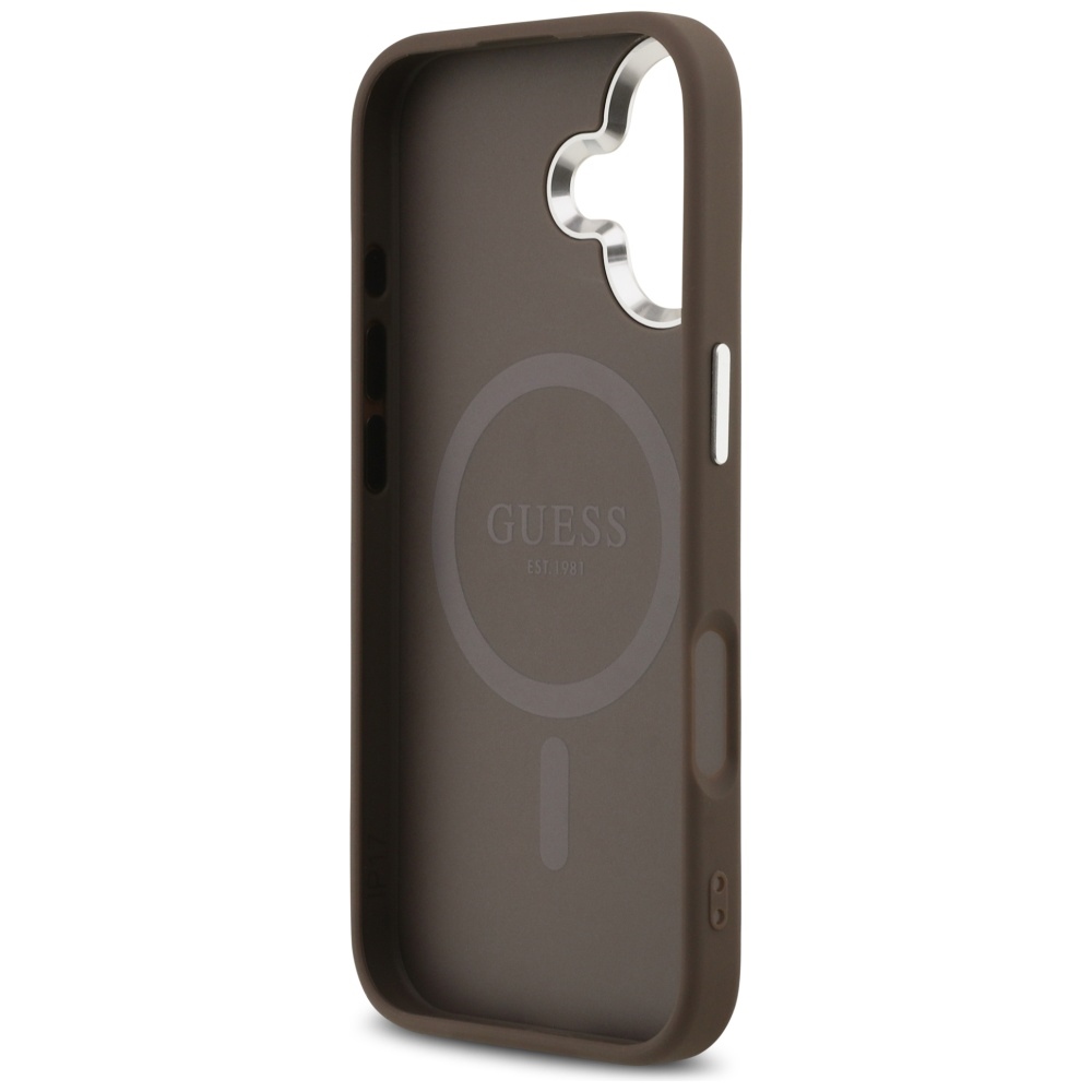 Etui Guess 4G Triangle Logo MagSafe na iPhone 17 - brązowepol