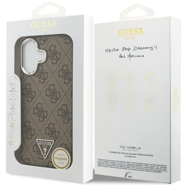 Etui Guess 4G Triangle Logo MagSafe na iPhone 17 - brązowepol
