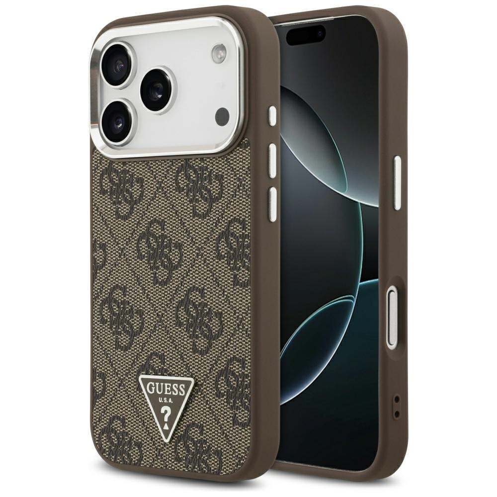 Guess 4G Triangle Logo MagSafe case for iPhone 17 Pro - browneng