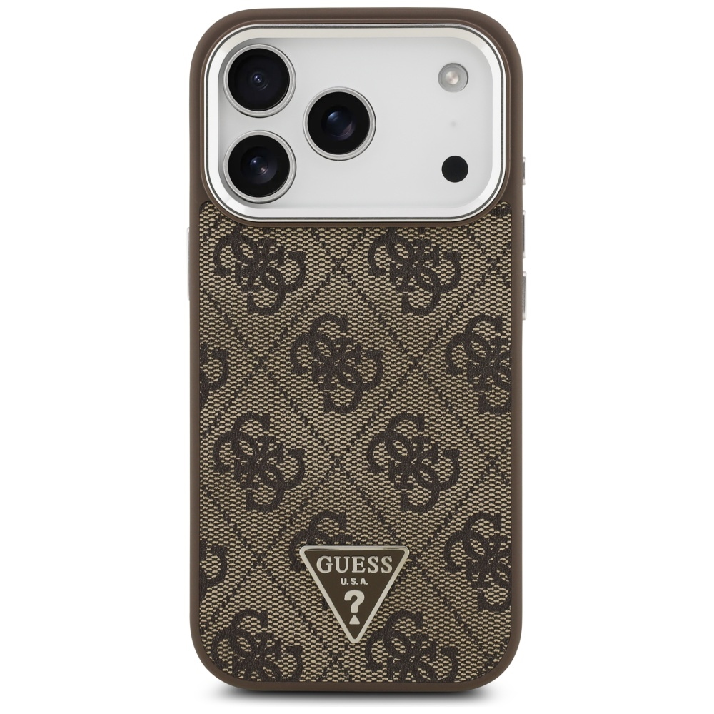 Guess 4G Triangle Logo MagSafe case for iPhone 17 Pro - browneng