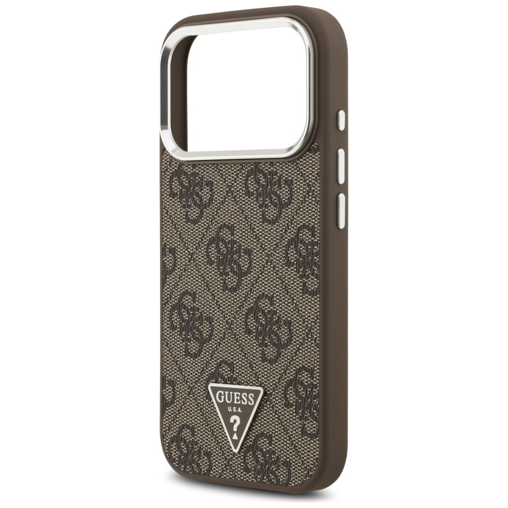 Guess 4G Triangle Logo MagSafe case for iPhone 17 Pro - browneng
