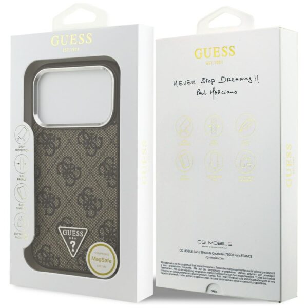 Guess 4G Triangle Logo MagSafe case for iPhone 17 Pro - browneng