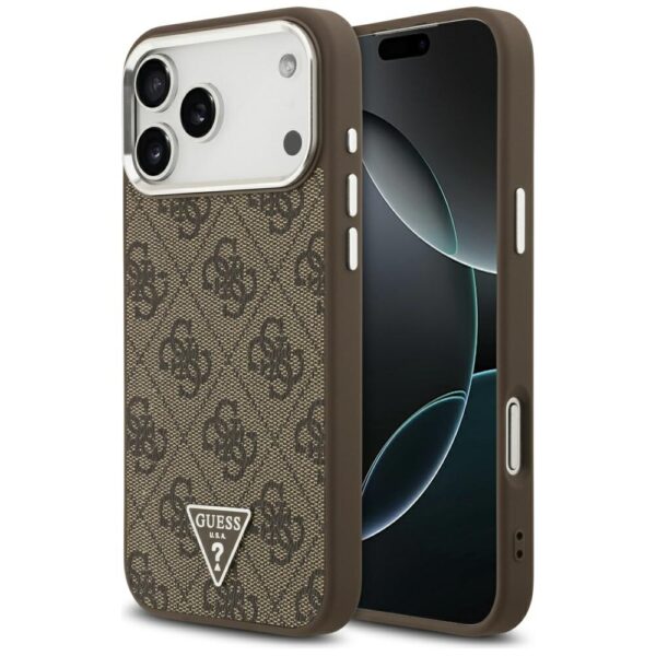 Guess 4G Triangle Logo MagSafe case for iPhone 17 Pro Max - browneng