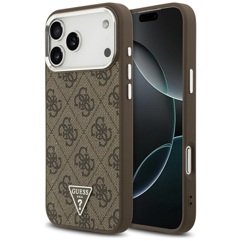 Guess 4G Triangle Logo MagSafe case for iPhone 17 Pro Max - browneng