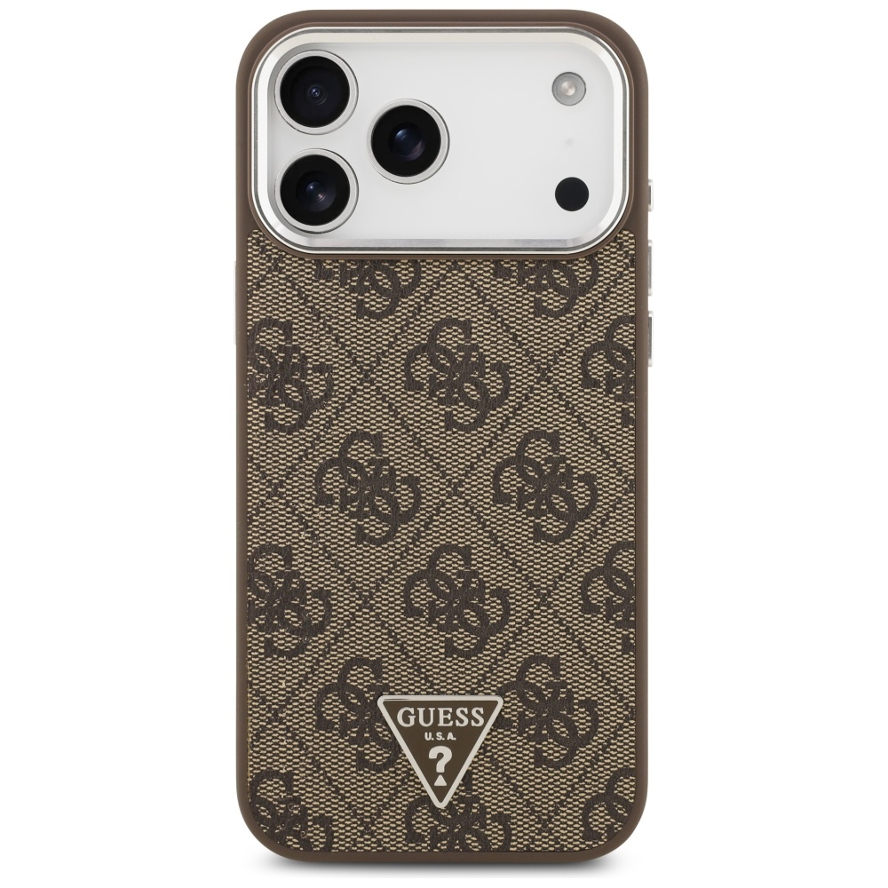 Guess 4G Triangle Logo MagSafe case for iPhone 17 Pro Max - browneng