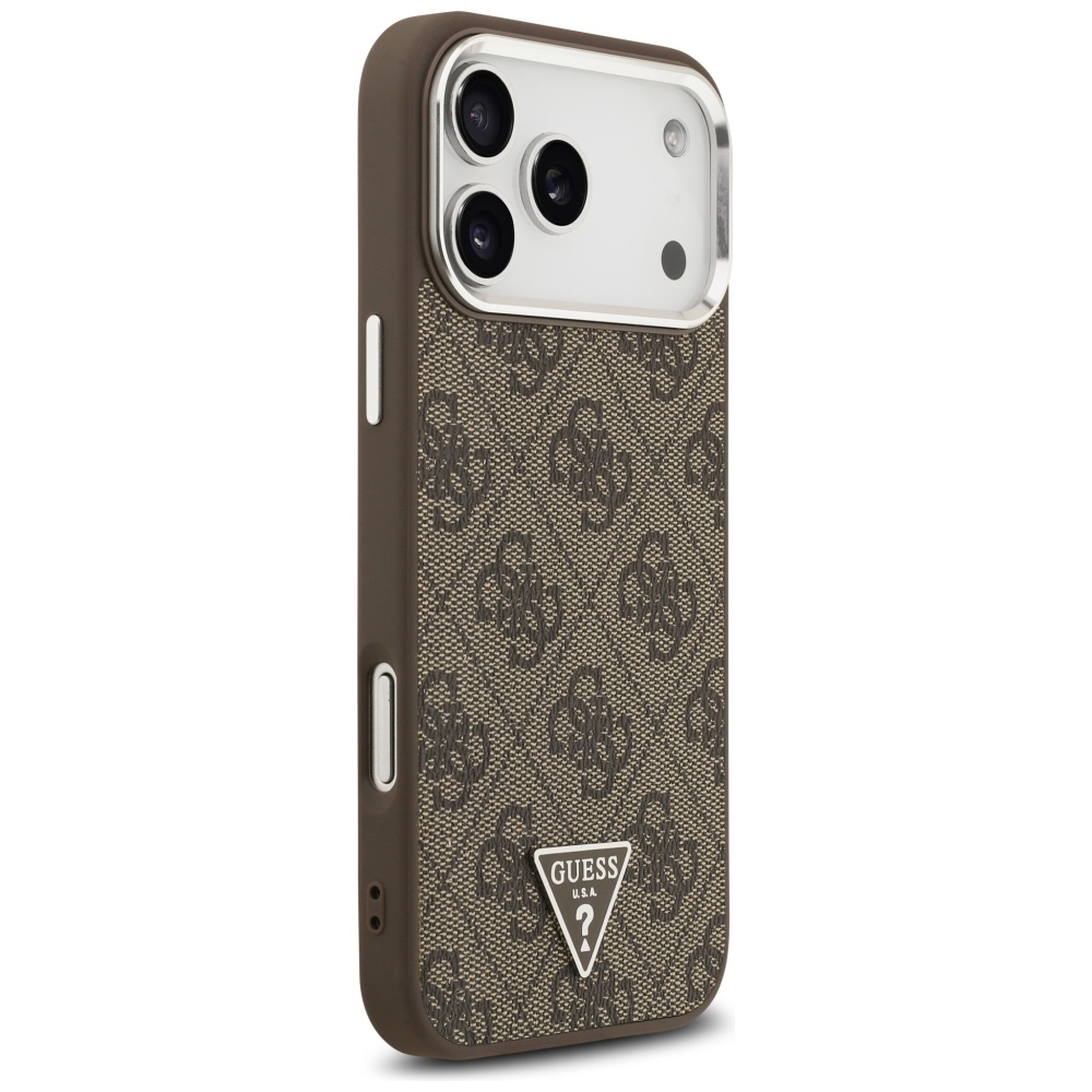 Guess 4G Triangle Logo MagSafe case for iPhone 17 Pro Max - browneng
