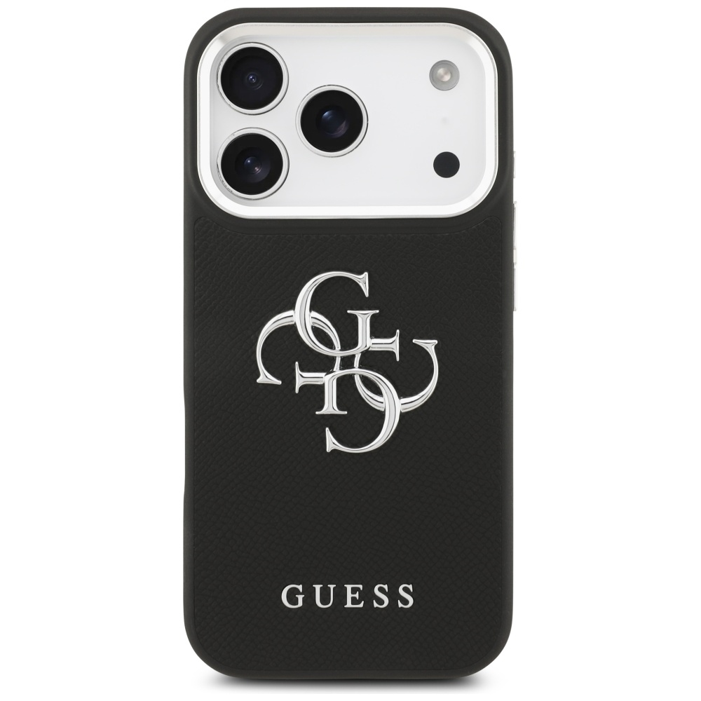 Guess Grained Big 4G Classic Logo case for iPhone 17 Pro - blackeng
