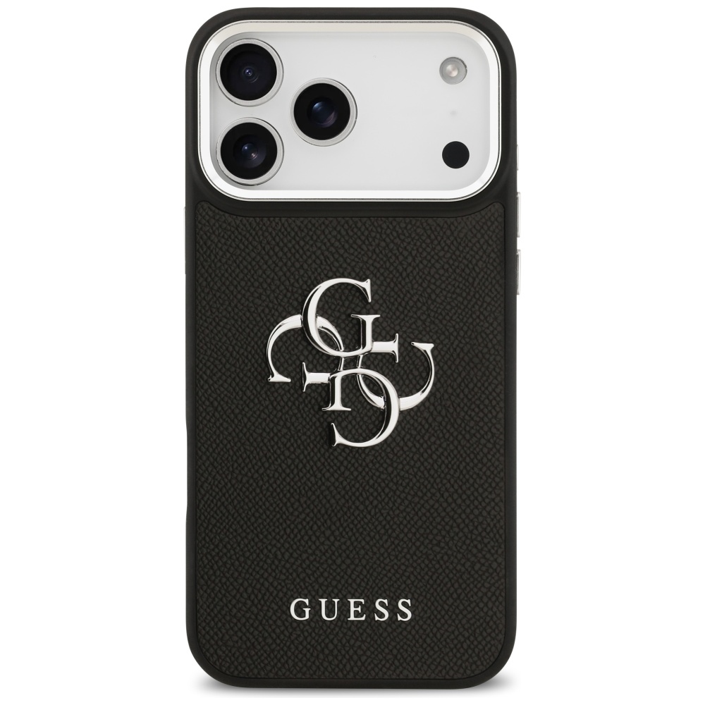 Guess Grained Big 4G Classic Logo case for iPhone 17 Pro Max - blackeng