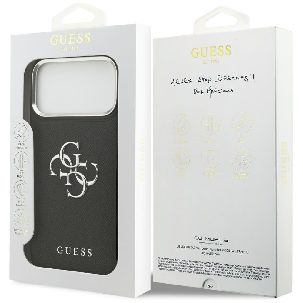 Guess Grained Big 4G Classic Logo case for iPhone 17 Pro Max - blackeng