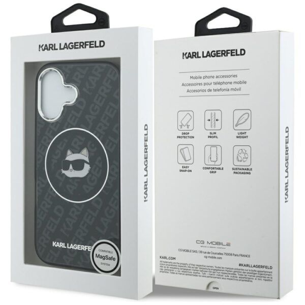 Karl Lagerfeld IML Choupette Head Logo MagSafe iPhone 17 Case - Blackeng