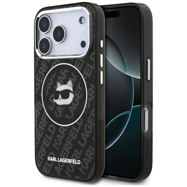 Karl Lagerfeld IML Choupette Head Logo MagSafe Case for iPhone 17 Pro - Blackeng