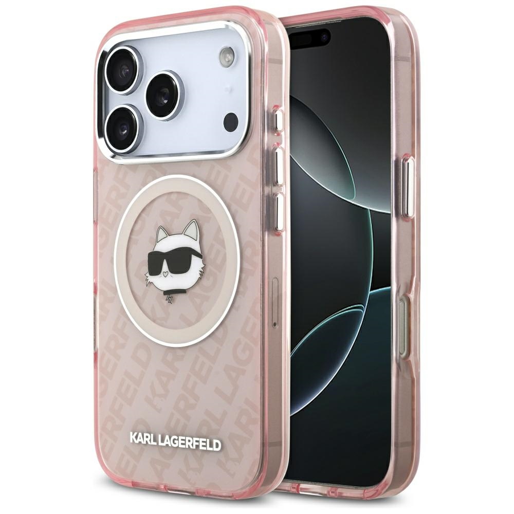 Karl Lagerfeld IML Choupette Head Logo MagSafe Case for iPhone 17 Pro Max - Pinkeng
