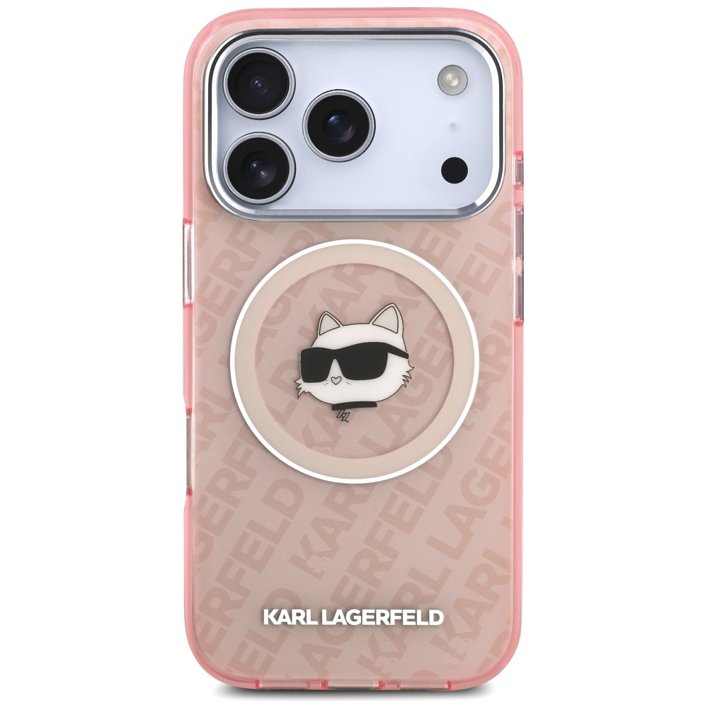 Karl Lagerfeld IML Choupette Head Logo MagSafe Case for iPhone 17 Pro Max - Pinkeng