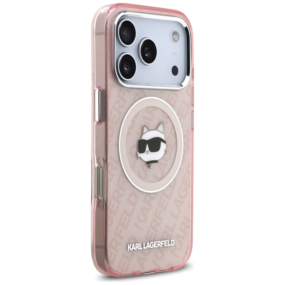 Karl Lagerfeld IML Choupette Head Logo MagSafe Case for iPhone 17 Pro Max - Pinkeng