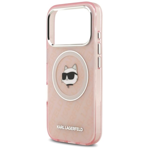 Karl Lagerfeld IML Choupette Head Logo MagSafe Case for iPhone 17 Pro Max - Pinkeng