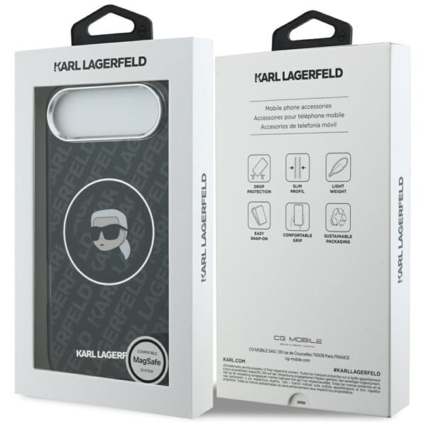 Etui Karl Lagerfeld IML Karl Head Logo MagSafe na iPhone 17 Air - czarnepol