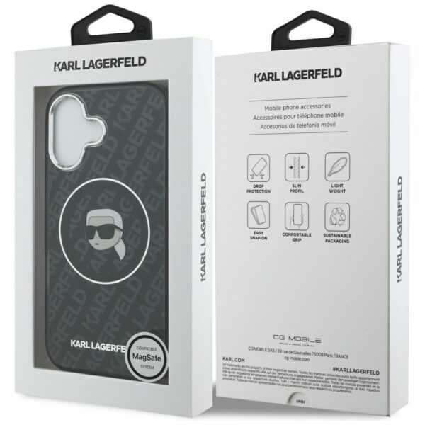 Karl Lagerfeld IML Karl Head Logo MagSafe Case for iPhone 17 - Blackeng